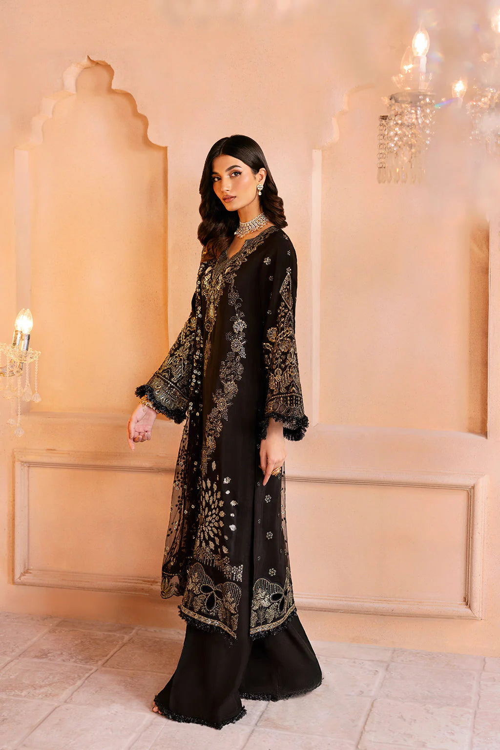 Midnight Luxe Embroidered Ensemble