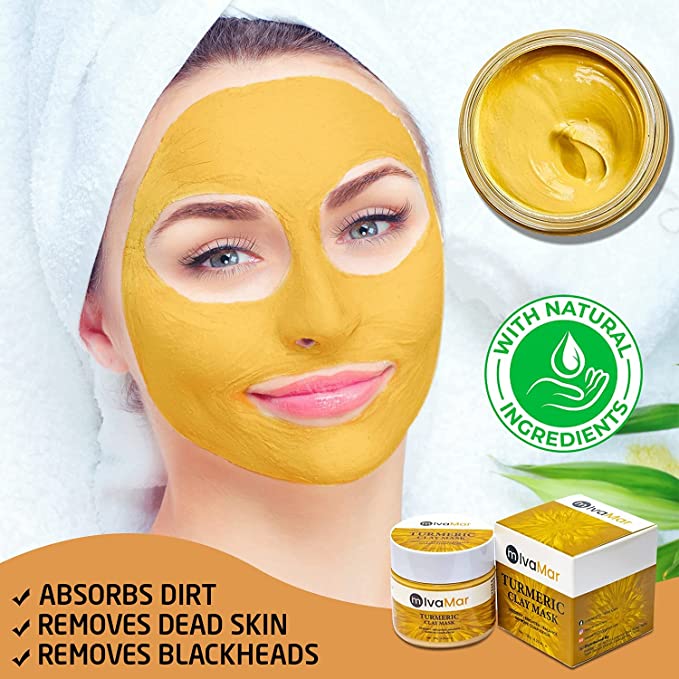 Turmeric Clay Face Mask Kit with Vitamin C-Pore Detox Brightening Face Mask