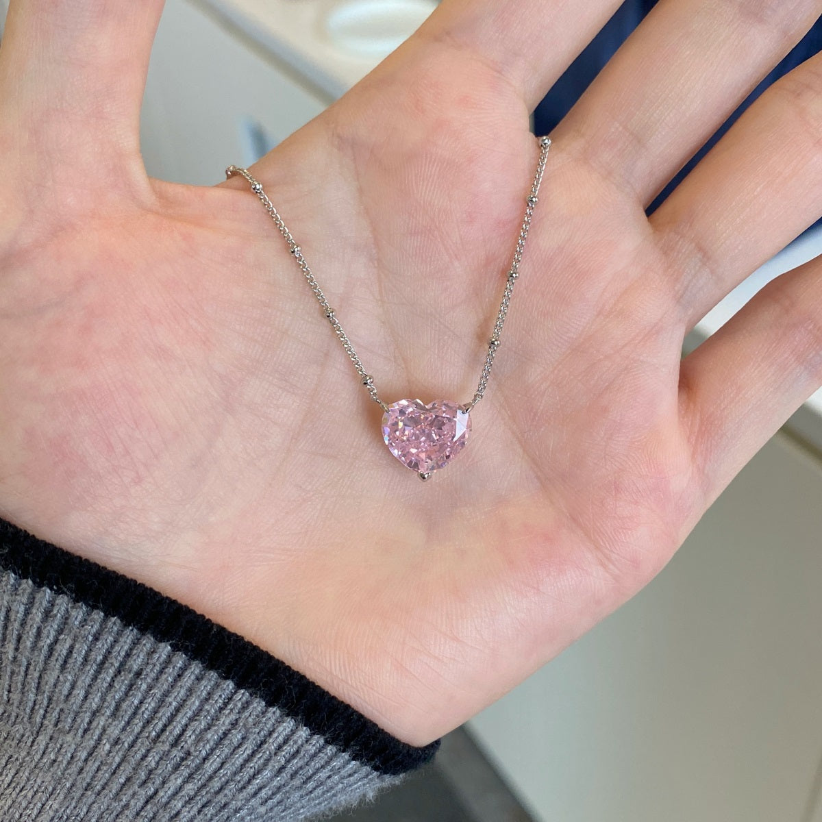 Bella's Sterling Silver Heart Shaped Necklace