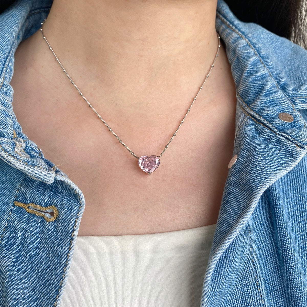 Bella's Sterling Silver Heart Shaped Necklace