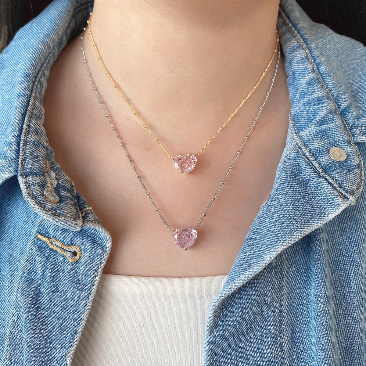 Bella's Sterling Silver Heart Shaped Necklace