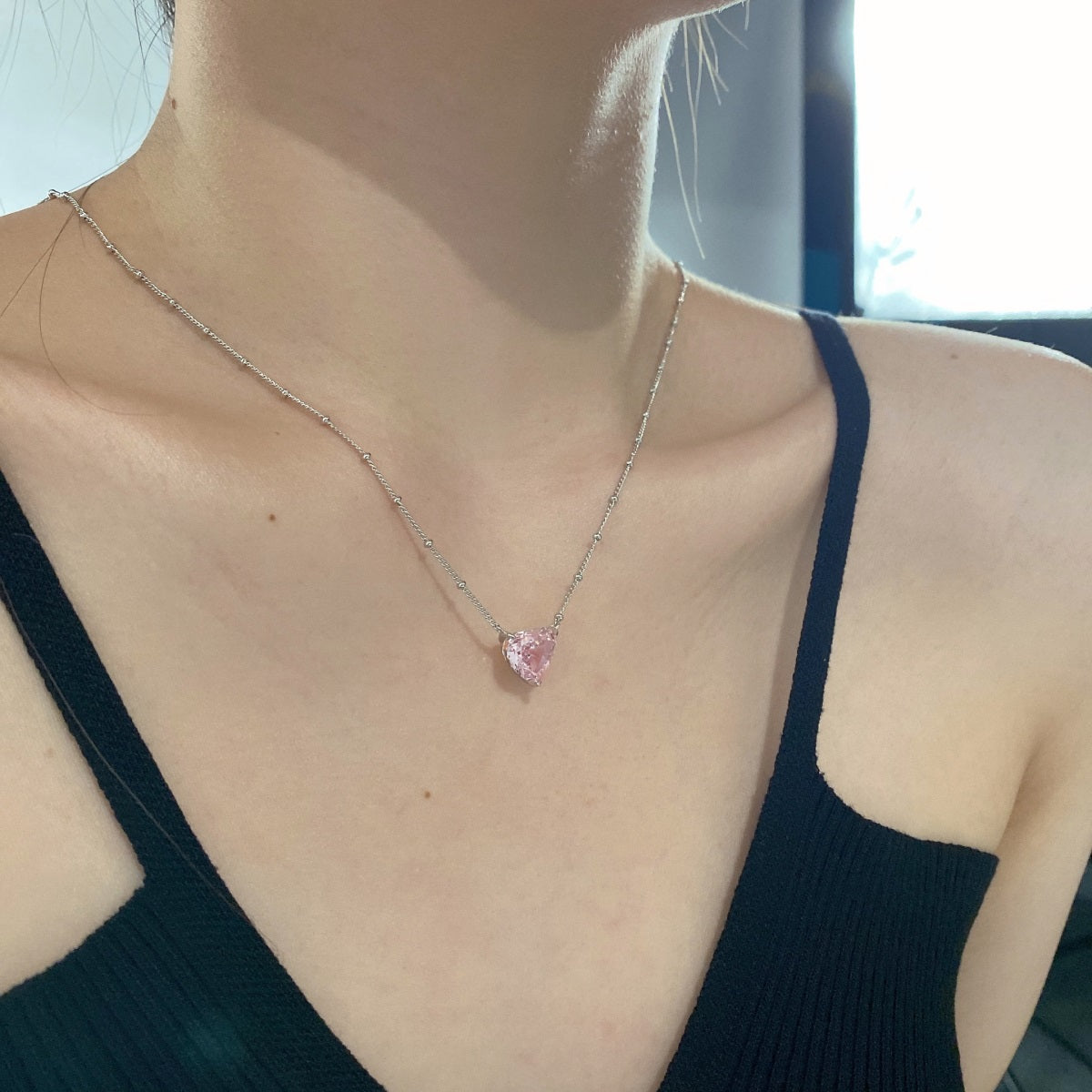 Bella's Sterling Silver Heart Shaped Necklace
