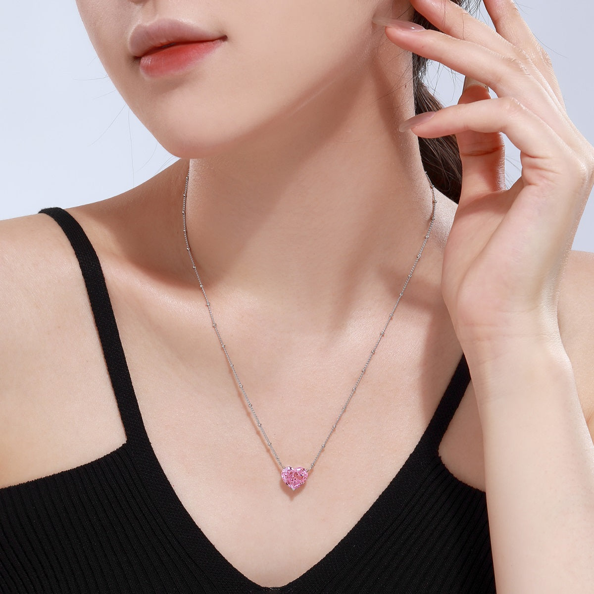 Bella's Sterling Silver Heart Shaped Necklace