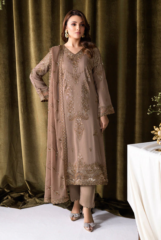 Muted Taupe Embroidered Ensemble