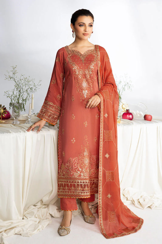 Burnished Coral Embroidered Ensemble