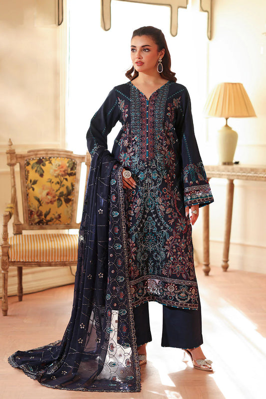 Midnight Blue Embroidered Ensemble