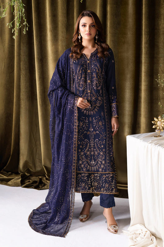 Navy Blue Embroidered Ensemble