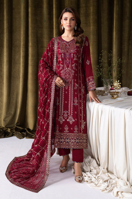 Deep Maroon Embroidered Ensemble