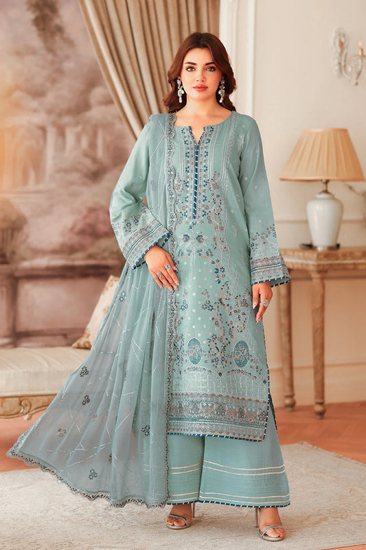 Light blue embroidered suit