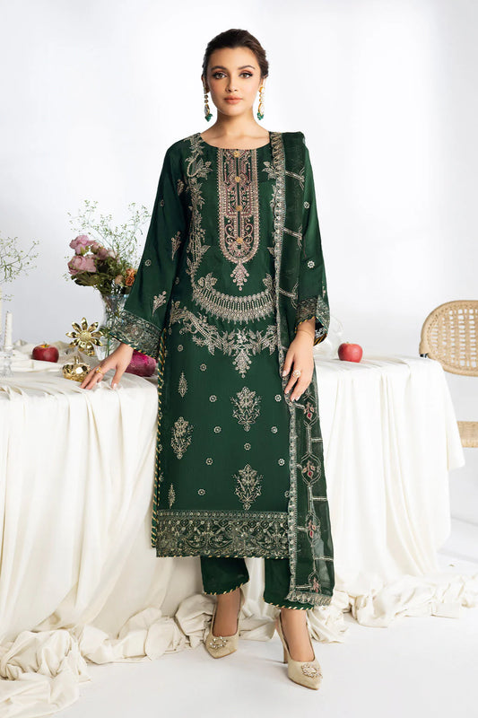 Emerald Heritage Embroidered Ensemble