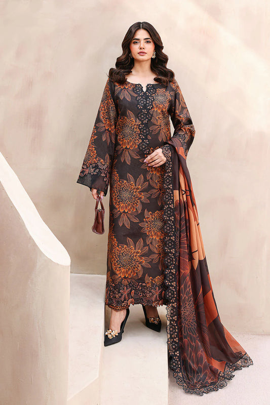 Brown Floral embroidered suit