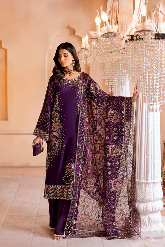 Royal Plum Luxe Embroidered Ensemble
