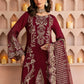 Crimson Luxe Embroidered Ensemble