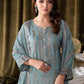 Serene Aqua Embroidered Ensemble