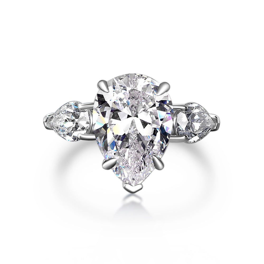 Bella's Sterling Silver Engagement Ring with white Cubic Zircon Stone
