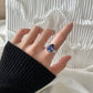 Bella's Sterling Silver Engagement Ring with Blue Cubic Zircon Stone