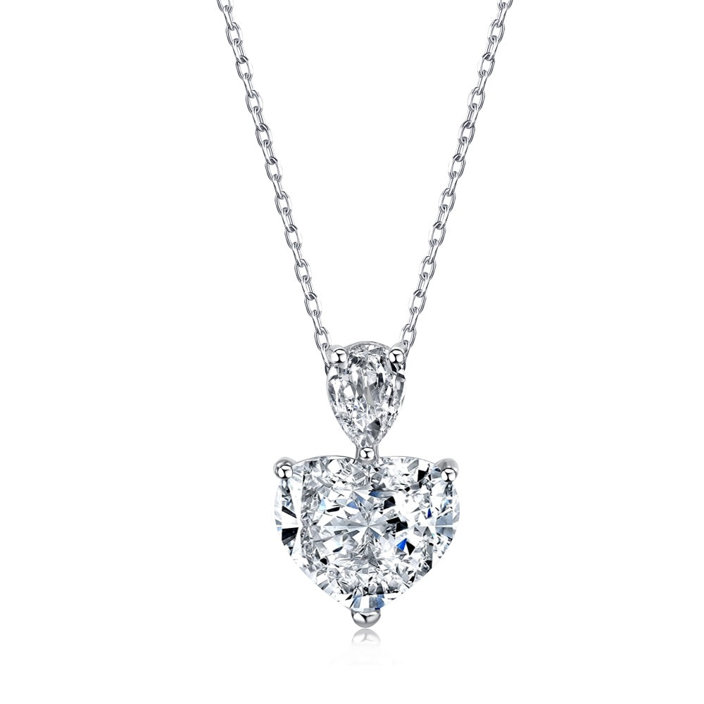 Heart Shaped Sterling Silver White Zircon Ring