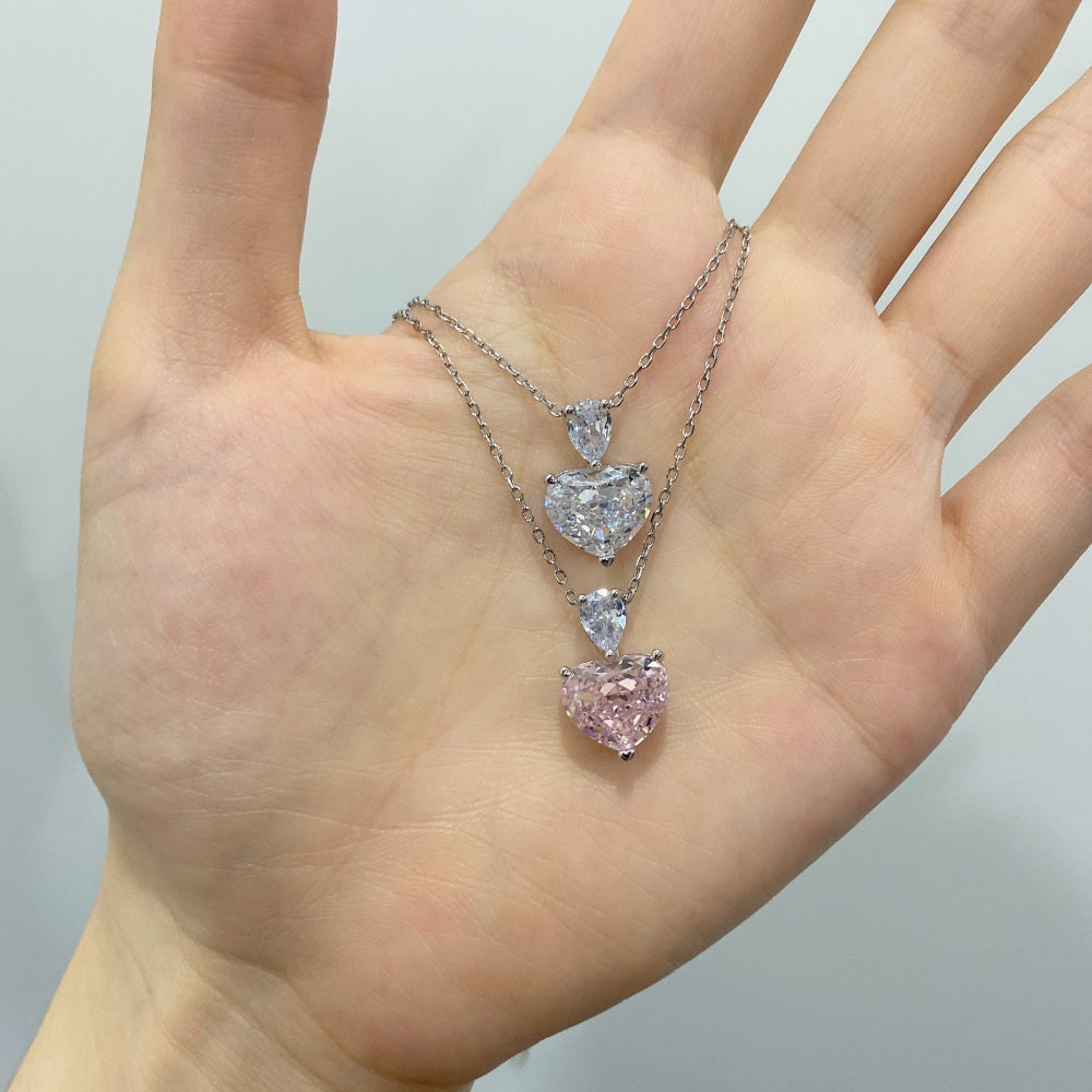 Heart Shaped Sterling Silver White Zircon Ring