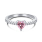 Pink Heart Sterling Silver Cubic Zircon Ring